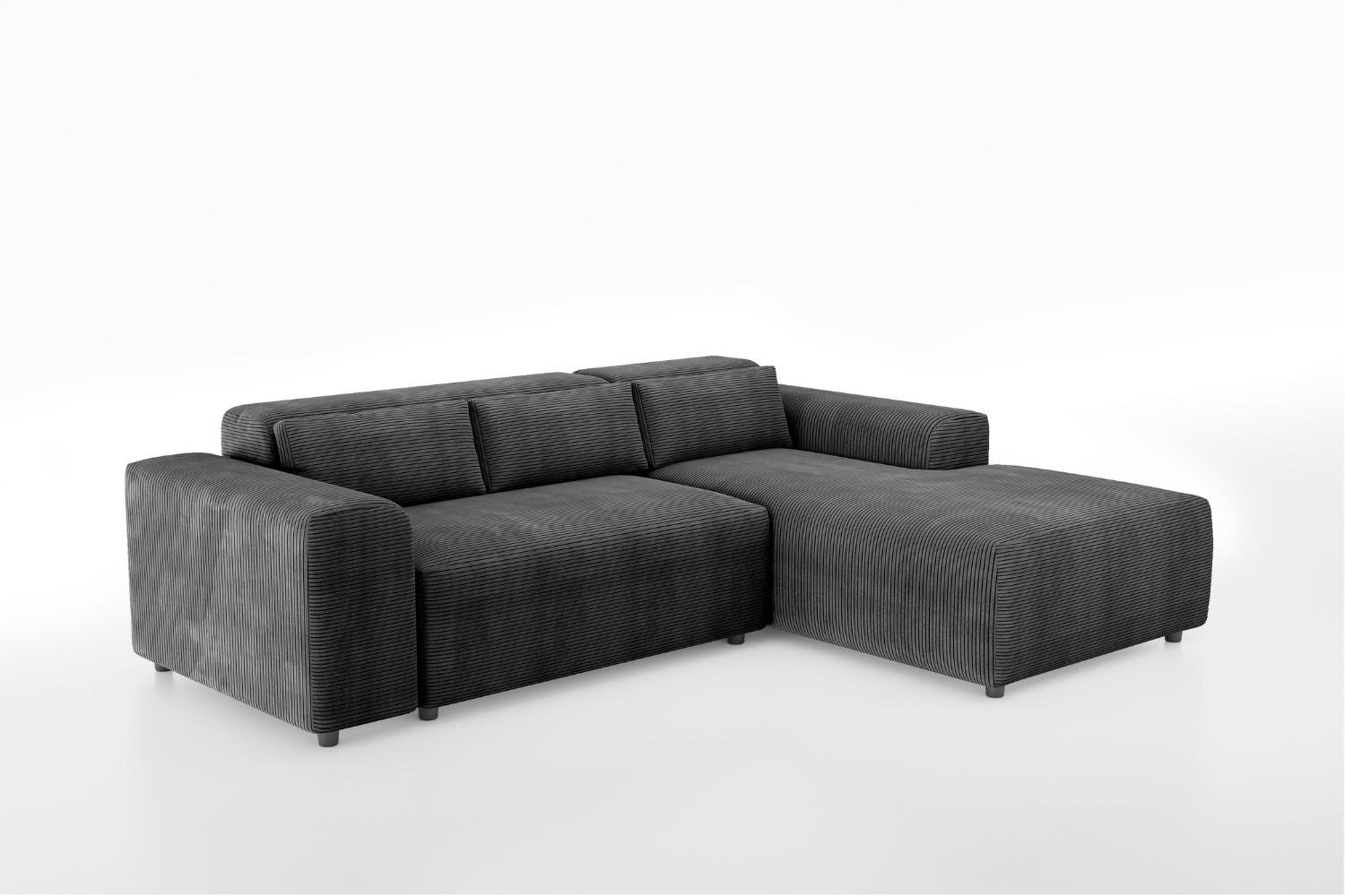 Canapé D’angle Morris-SAN Cotelé Gris