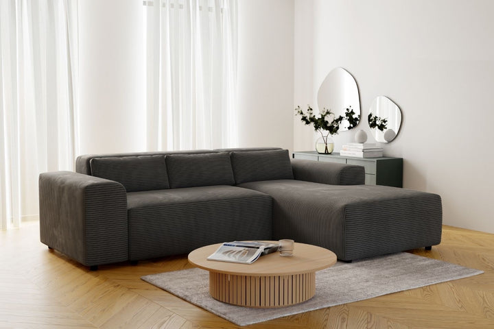 Canapé D’angle Morris-SAN Cotelé Gris