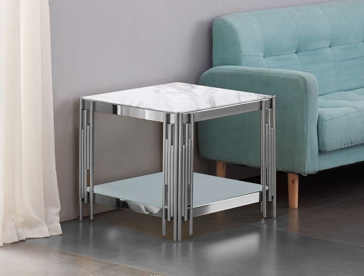 GUERIDON FLUTE GOLD PLATEAU VERRE EFFET MARBRE ET VERRE BLANC 5