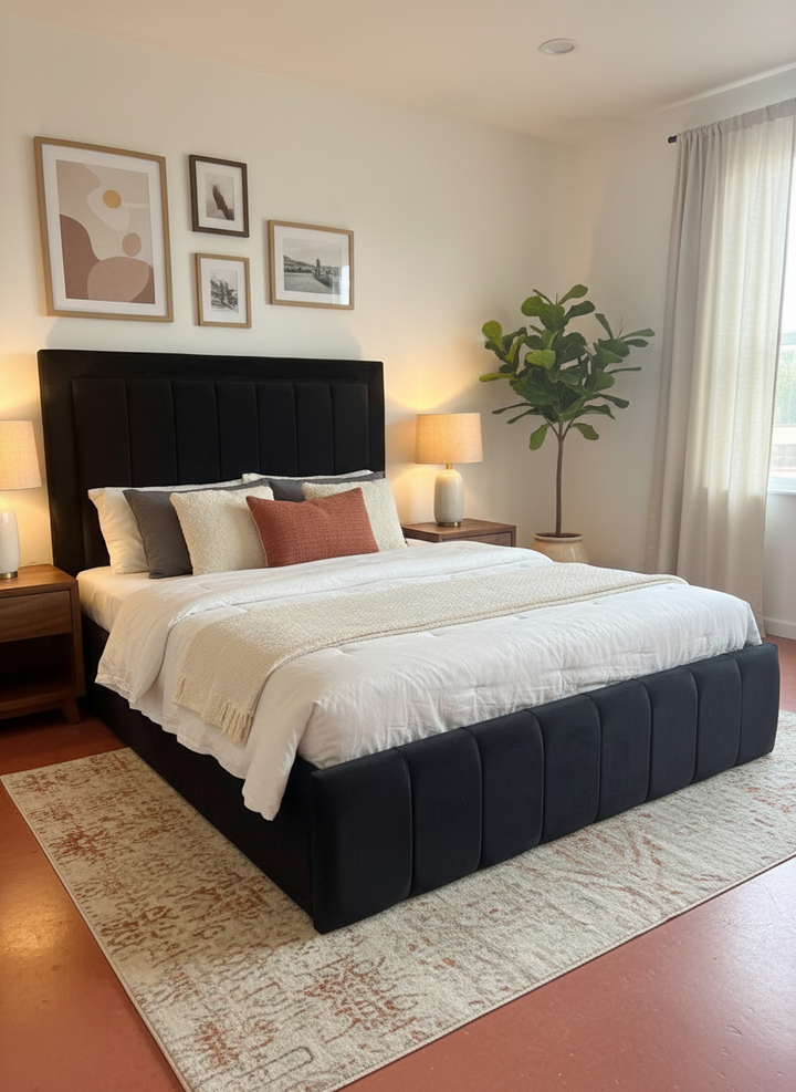 Cadre de lit POLO velours 160x200cm