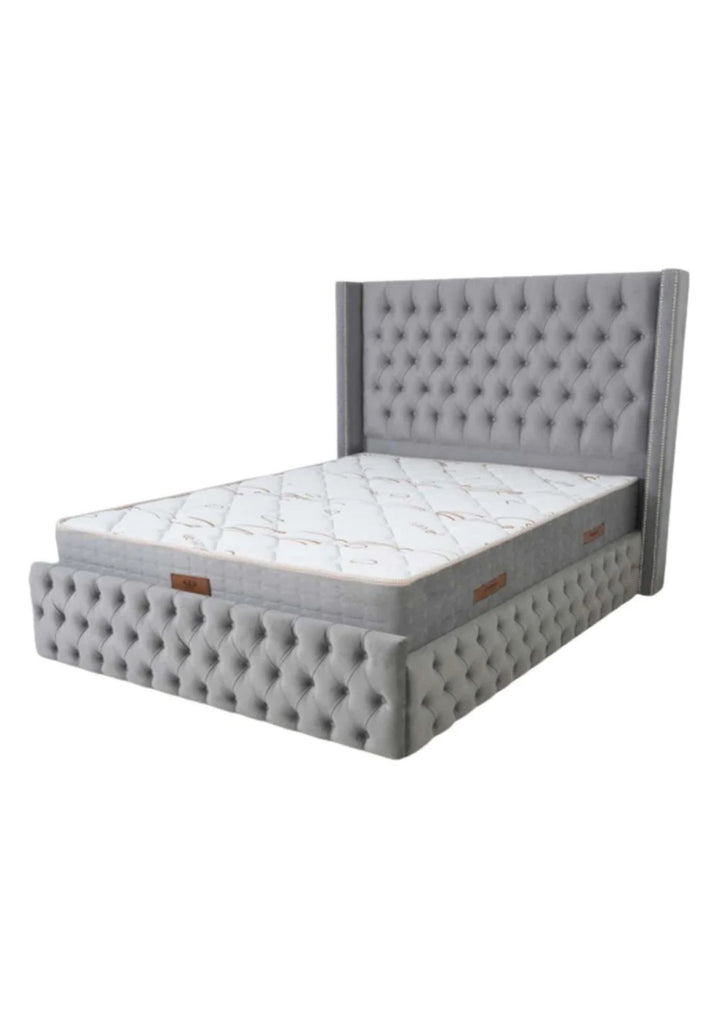 Cadre De Lit Clouté-SAN 180x200 Gris