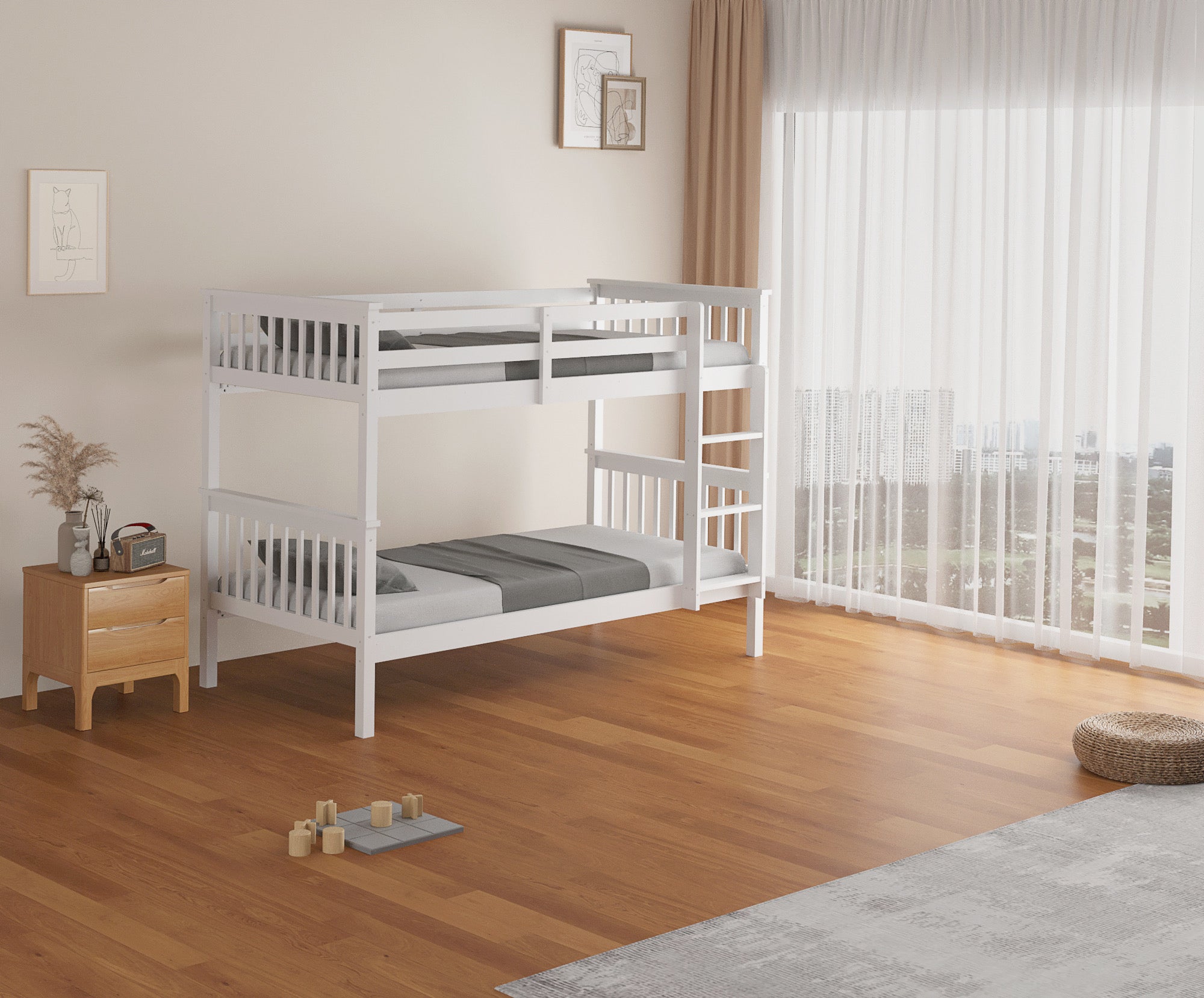 LIT SUPERPOSÉ SÉPARABLE BATNA-SAN EN BOIS BLANC