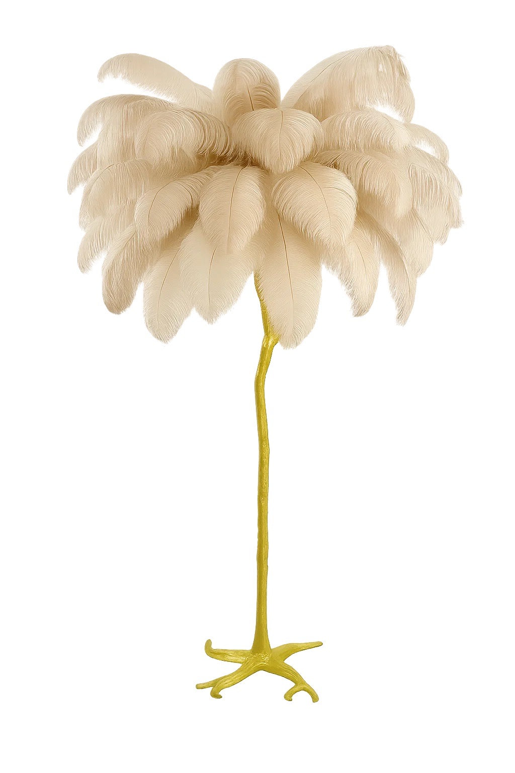 LAMPADAIRE VELONA-ERM PLUME D'AUTRUCHE BEIGE 80x170cm
