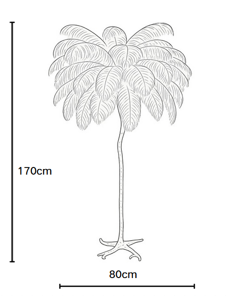LAMPADAIRE VELONA-ERM PLUME D'AUTRUCHE BEIGE 80x170cm