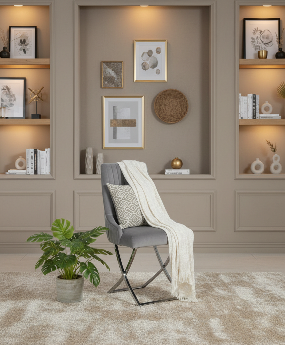 CHAISE REBEKA-ERM GRIS/ARGENTÉ