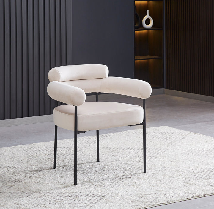 CHAISE AVEC ACCOUDOIR BULLE-ERM PIED METAL NOIR VELOURS BEIGE