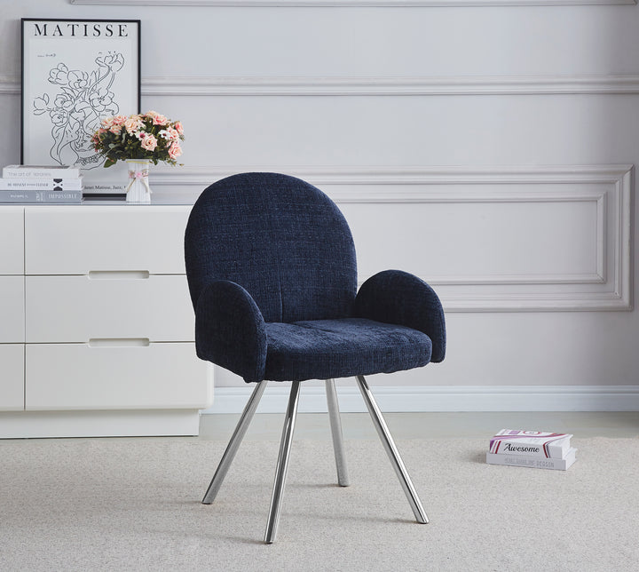 CHAISE AVEC ACCOUDOIR MIMI CHROME BLEU