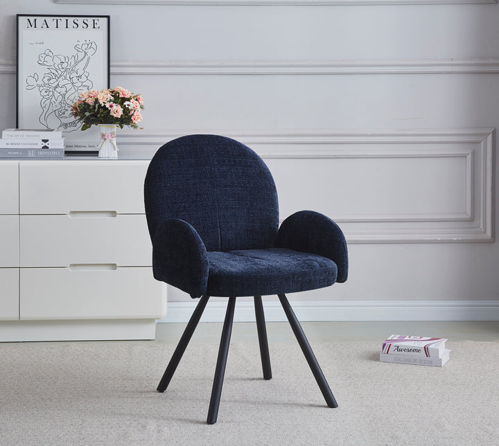 CHAISE AVEC ACCOUDOIR MIMI METAL-ERM NOIR BLEU