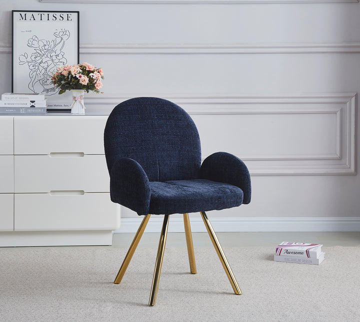 CHAISE AVEC ACCOUDOIR MIMI-ERM GOLD BLEU