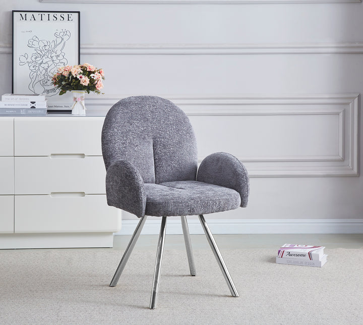 CHAISE AVEC ACCOUDOIR MIMI-ERM CHROME ANTHRACITE