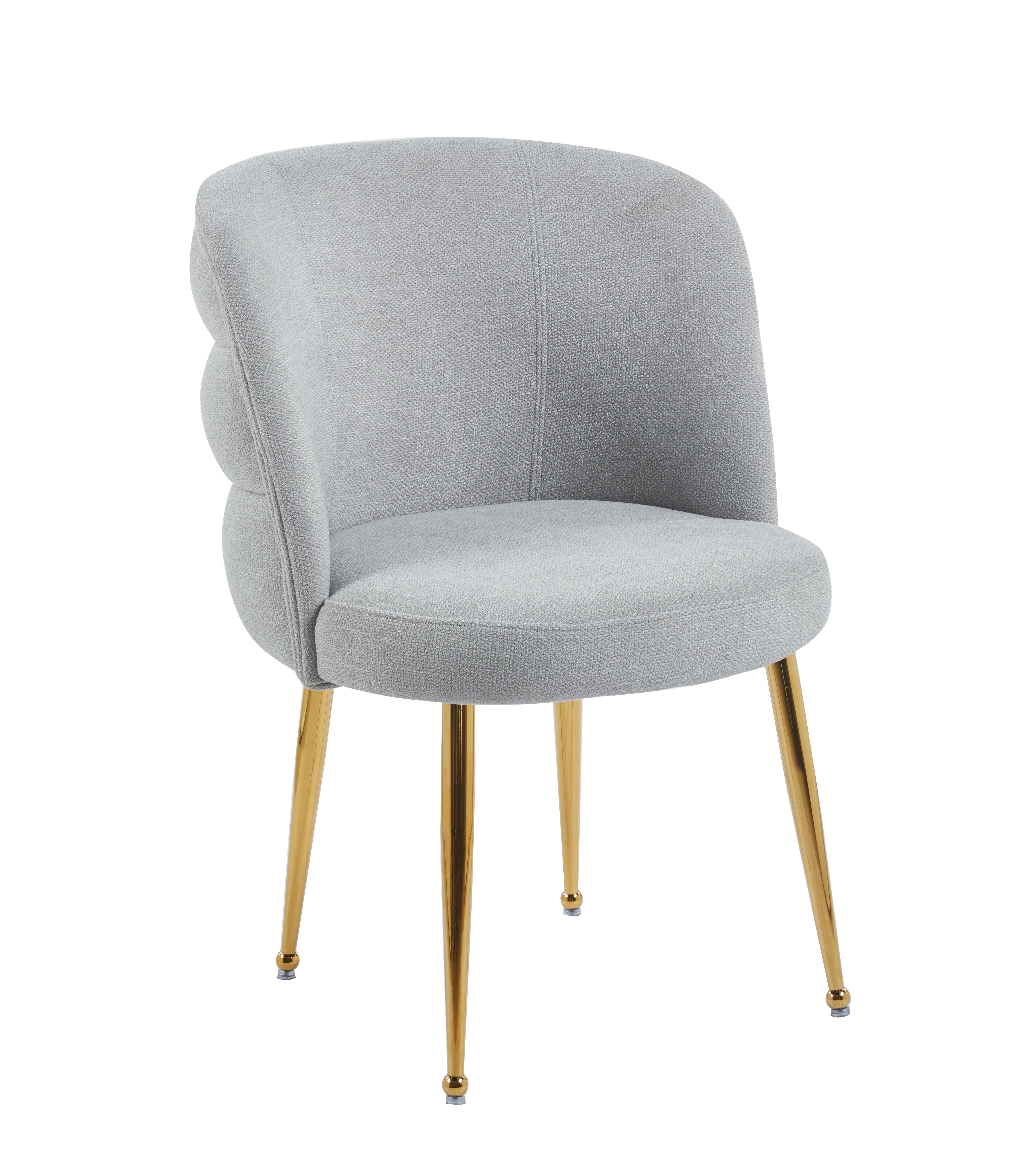 CHAISE SACHA-ERM PIEDS GOLD ASSISE ECRU TISSU EFFET LIN