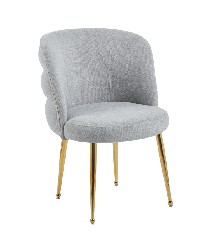 CHAISE SACHA-ERM PIEDS GOLD ASSISE ECRU TISSU EFFET LIN