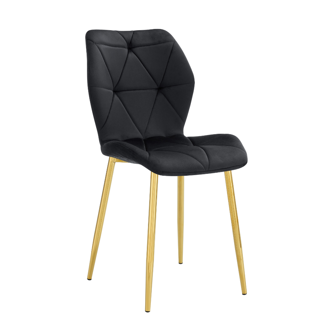 CHAISE COQUILLAGE NOIR PIED GOLD
