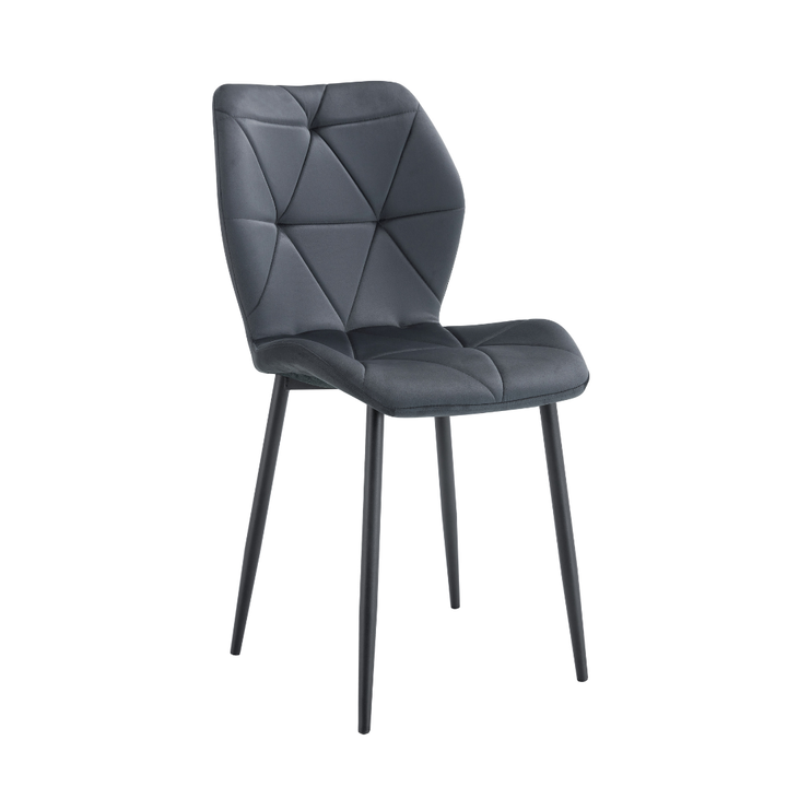 CHAISE COQUILLAGE ANTHRACITE PIED METAL NOIR