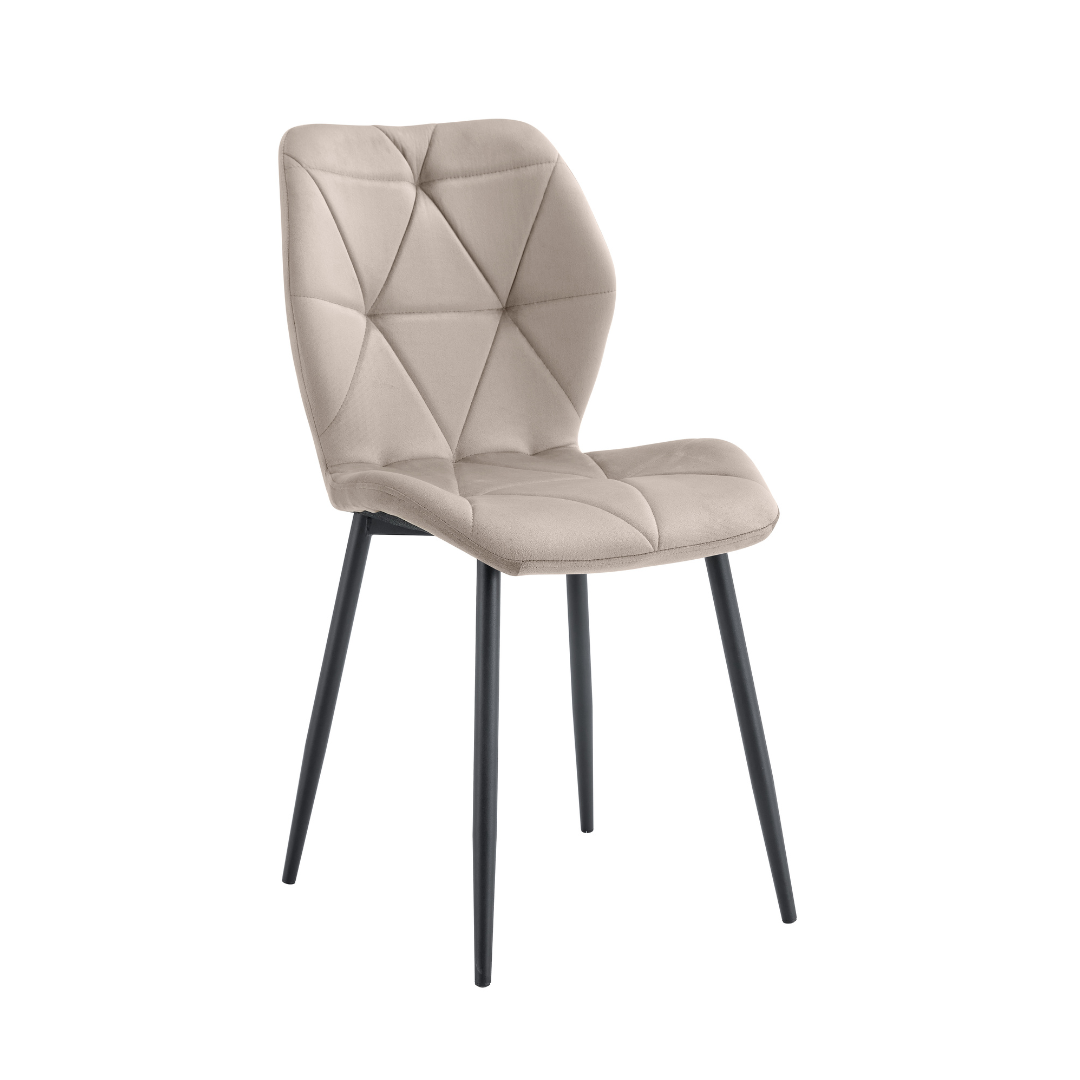 CHAISE COQUILLAGE TAUPE PIED METAL NOIR