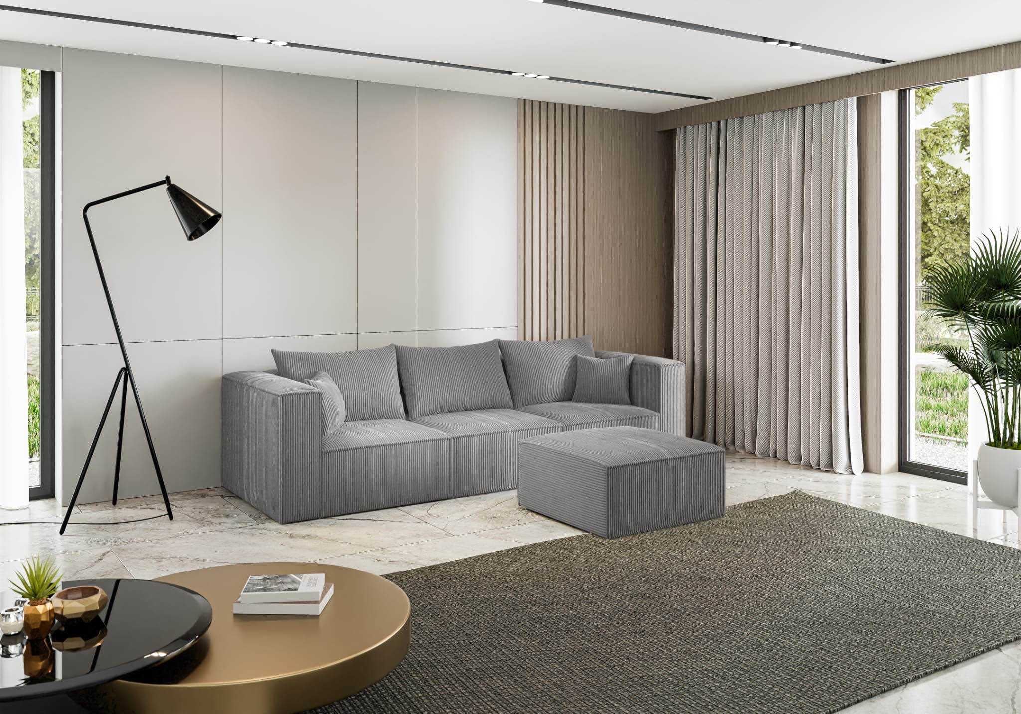 canapé ANGLE POPPY GRIS