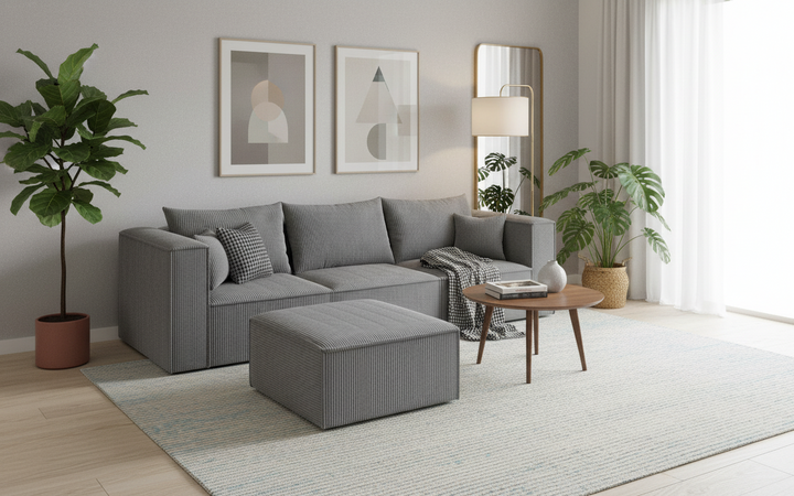 canapé ANGLE POPPY GRIS