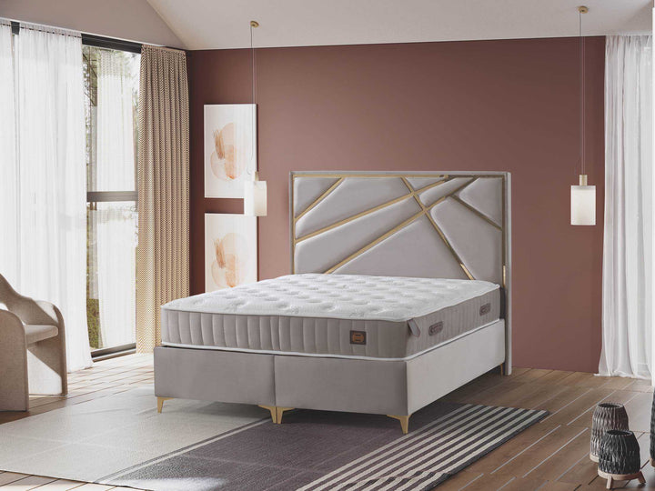Lit Coffre Parma 160x200 Blanc Cassé
