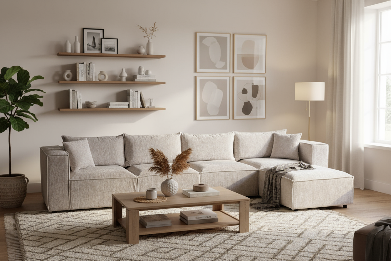 Canapé SM-élégance modulable Marbella Beige 4+1