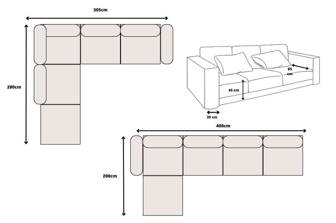 Canapé SM-élégance modulable Marbella Beige 4+1