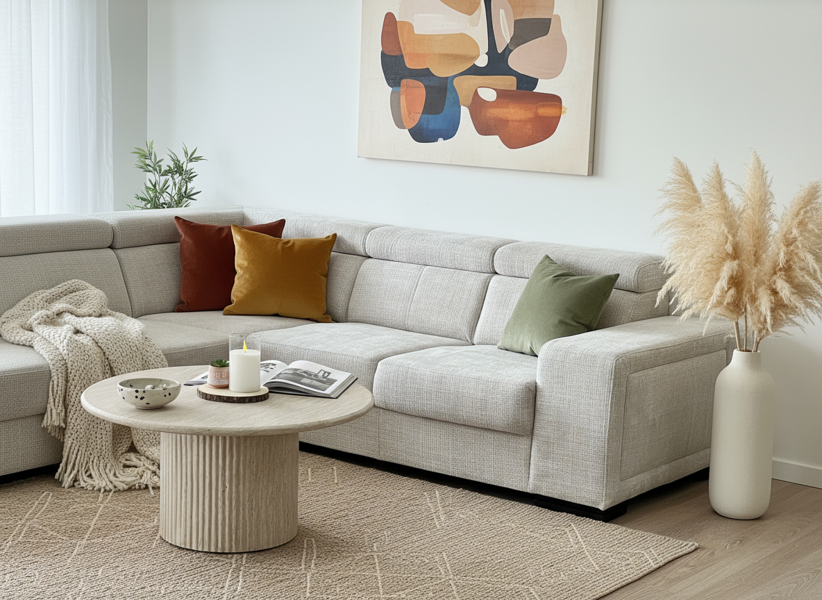 Canapé SM-d'angle réversible Karola Marbella Beige