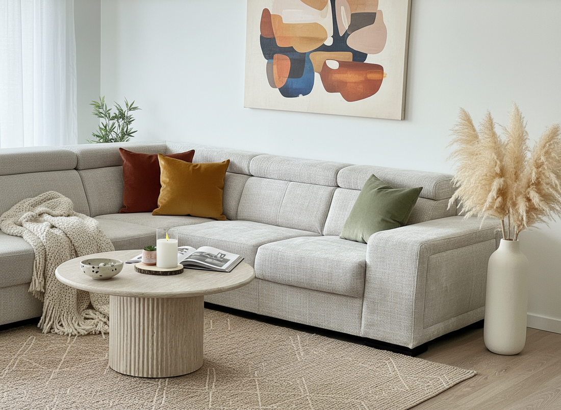 Canapé SM-d'angle réversible Karola Marbella Beige