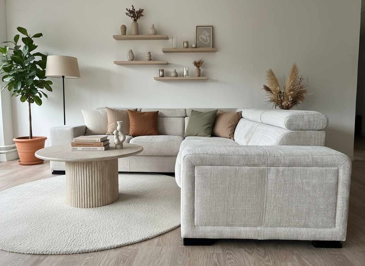 Canapé SM-d'angle réversible Karola Marbella Beige