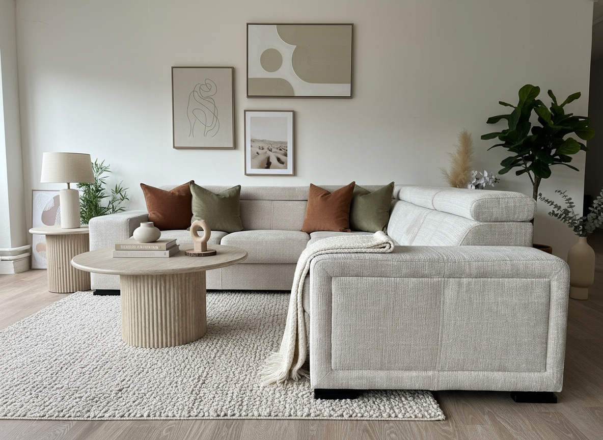 Canapé SM-d'angle réversible Karola Marbella Beige