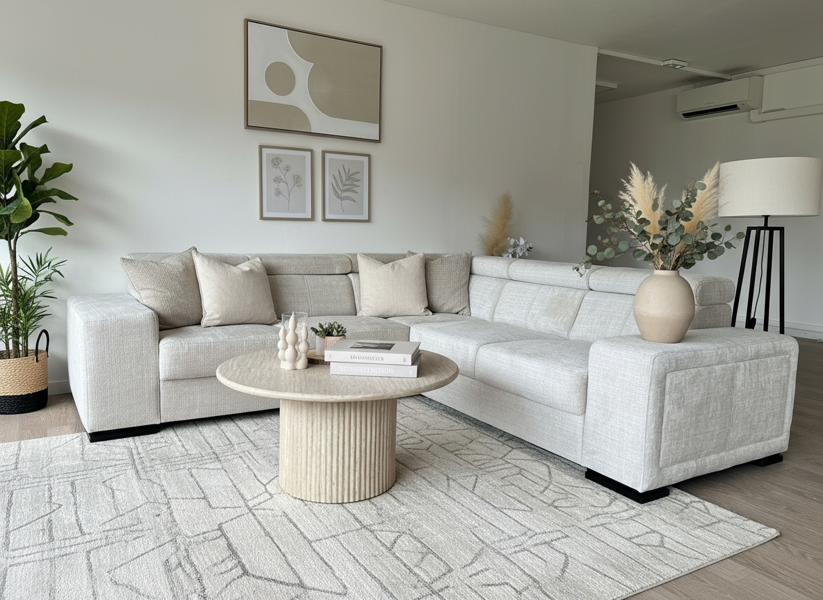 Canapé SM-d'angle réversible Karola Marbella Beige