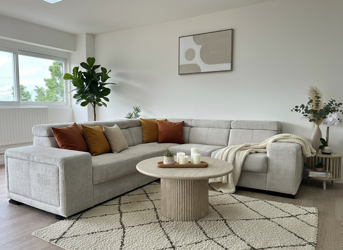 Canapé SM-d'angle réversible Karola Marbella Beige