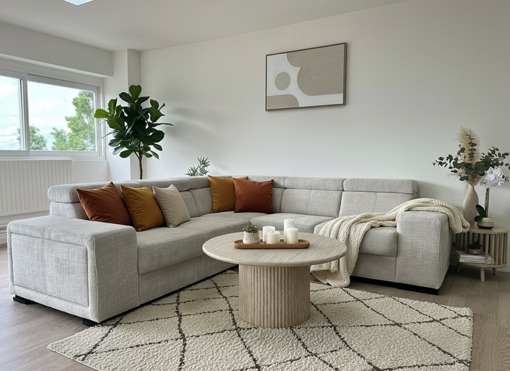 Canapé SM-d'angle réversible Karola Marbella Beige