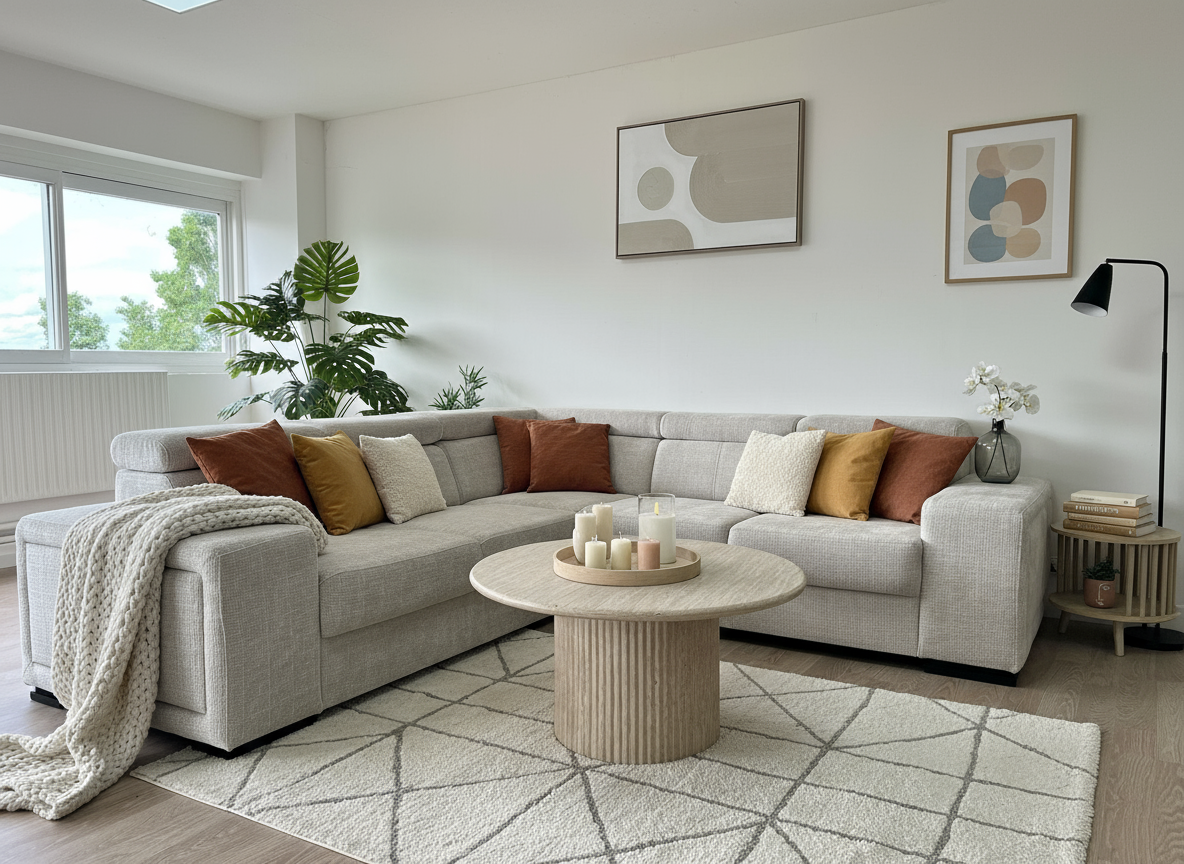 Canapé SM-d'angle réversible Karola Marbella Beige