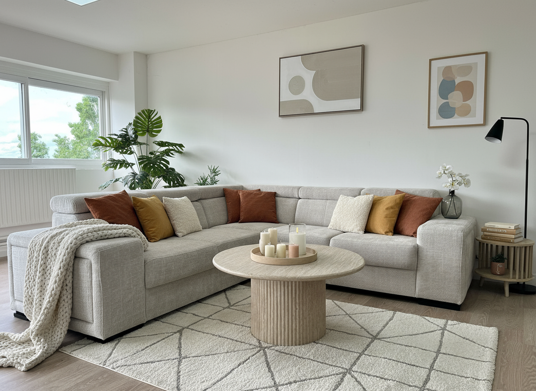 Canapé SM-d'angle réversible Karola Marbella Beige