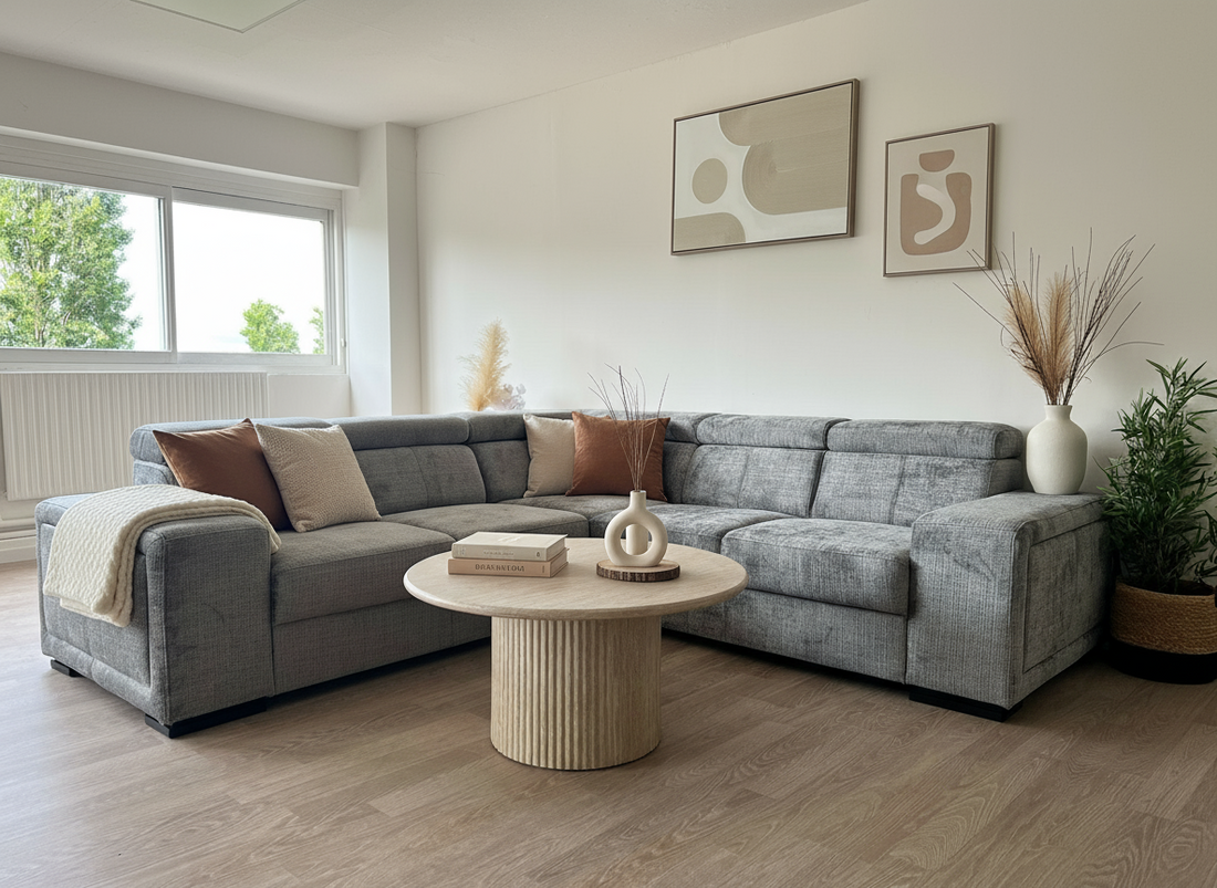 Canapé SM-d'angle réversible Karola Marbella Gris