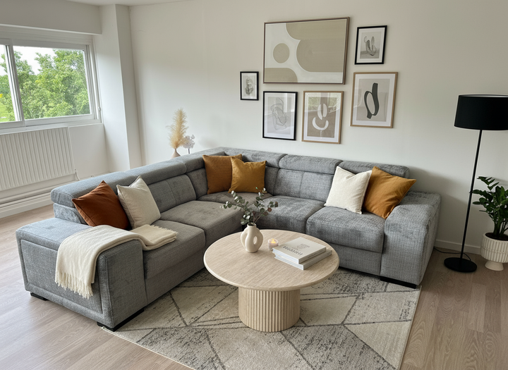 Canapé SM-d'angle réversible Karola Marbella Gris