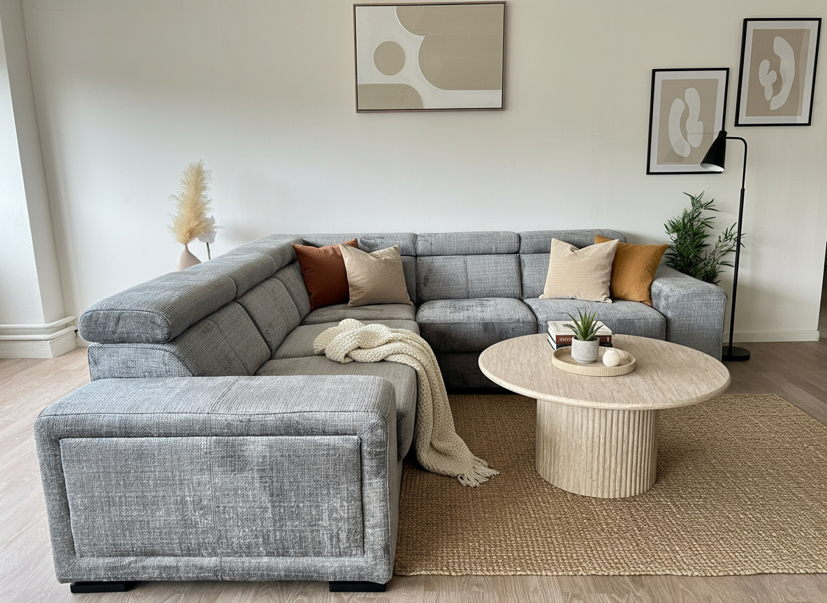 Canapé SM-d'angle réversible Karola Marbella Gris