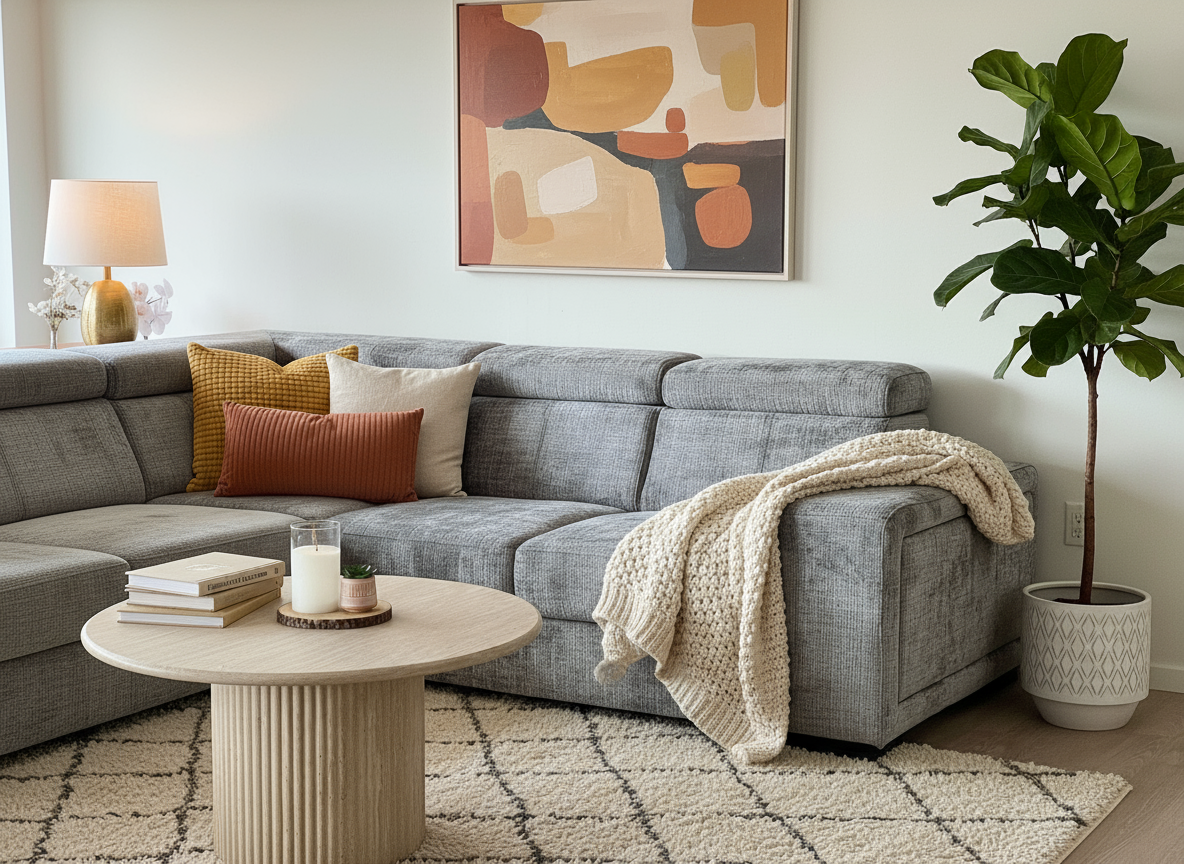 Canapé SM-d'angle réversible Karola Marbella Gris