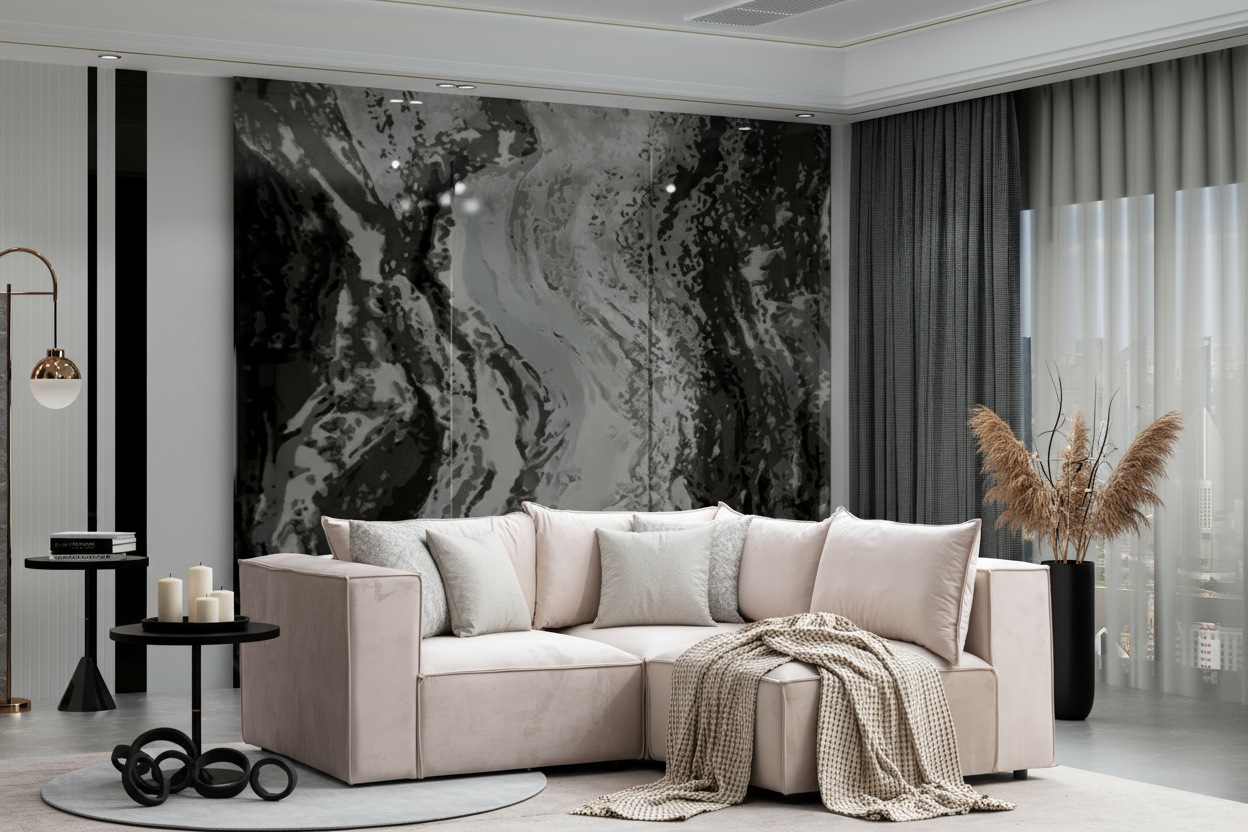 Canapé SM-élégance modulable velours Beige 3+1