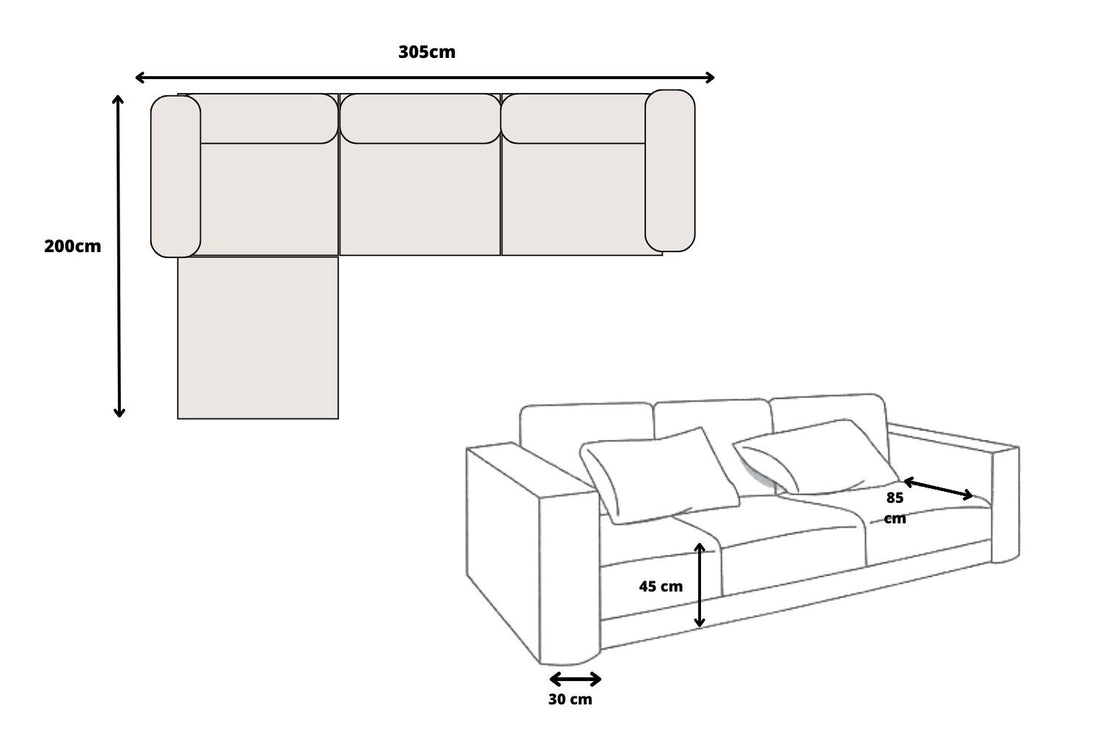 Canapé élégance modulable velours Beige 3+1