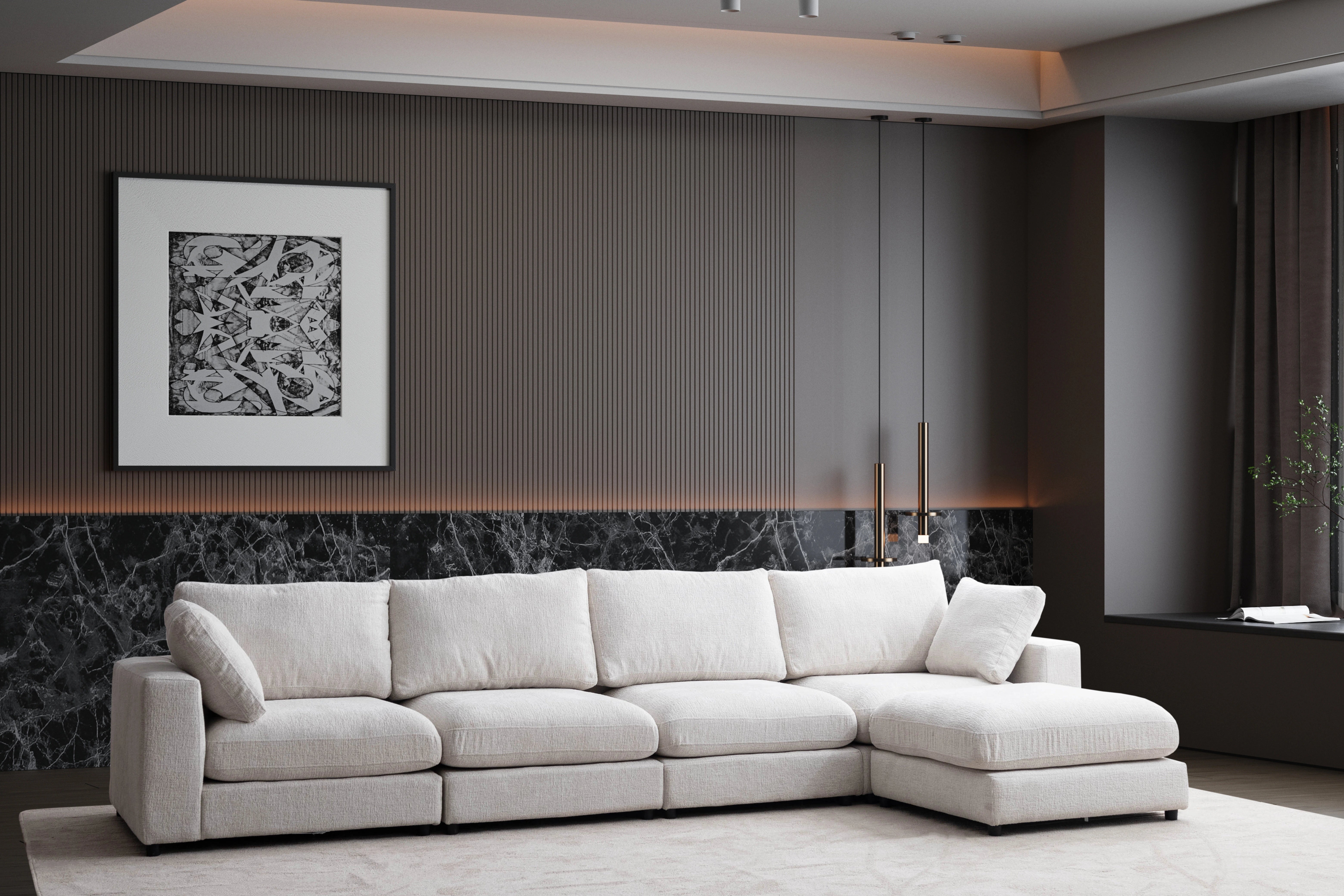 Canapé ERM-Julia Modulable Chenille 4+1