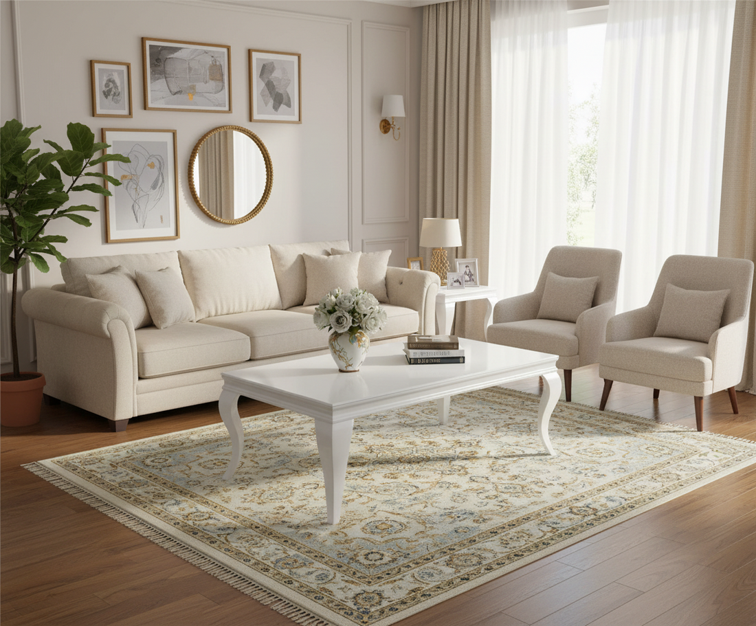 Table basse BAROQUE Chrome  120x60x45 cm