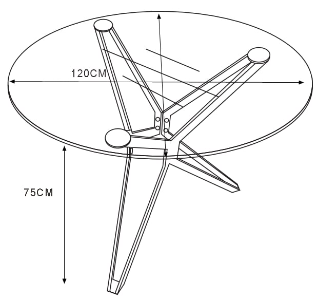Table à manger Ronde ELECTRA  verre Transparent 120x75 cm 4 couverts