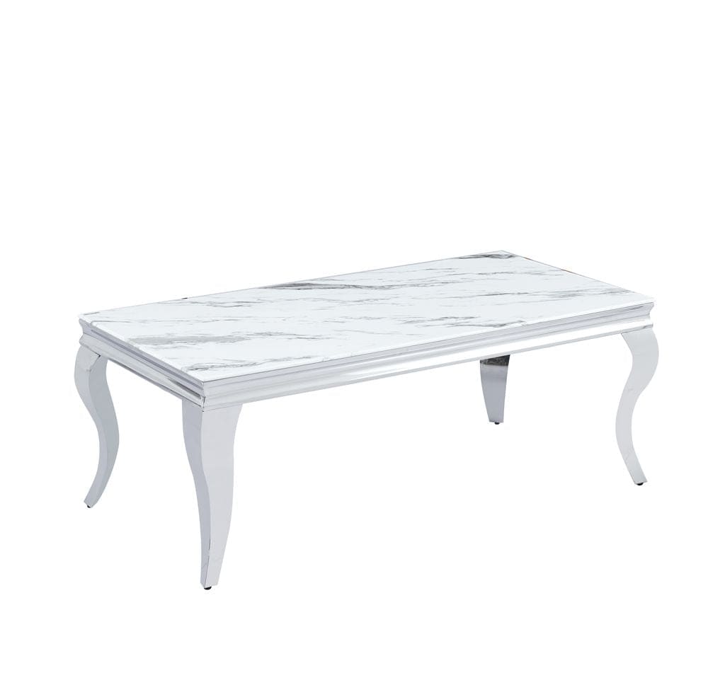 Table basse BAROQUE Chrome  120x60x45 cm