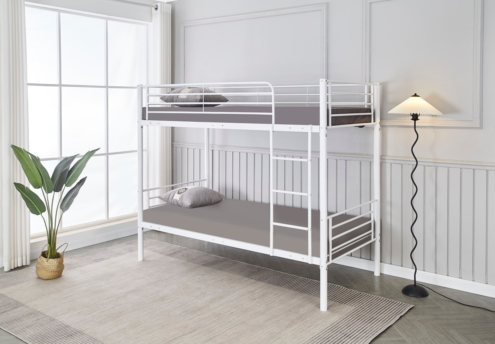 LIT SUPERPOSE SEPARABLE EN METAL LUNA BLANC 90x190 + 90x190cm