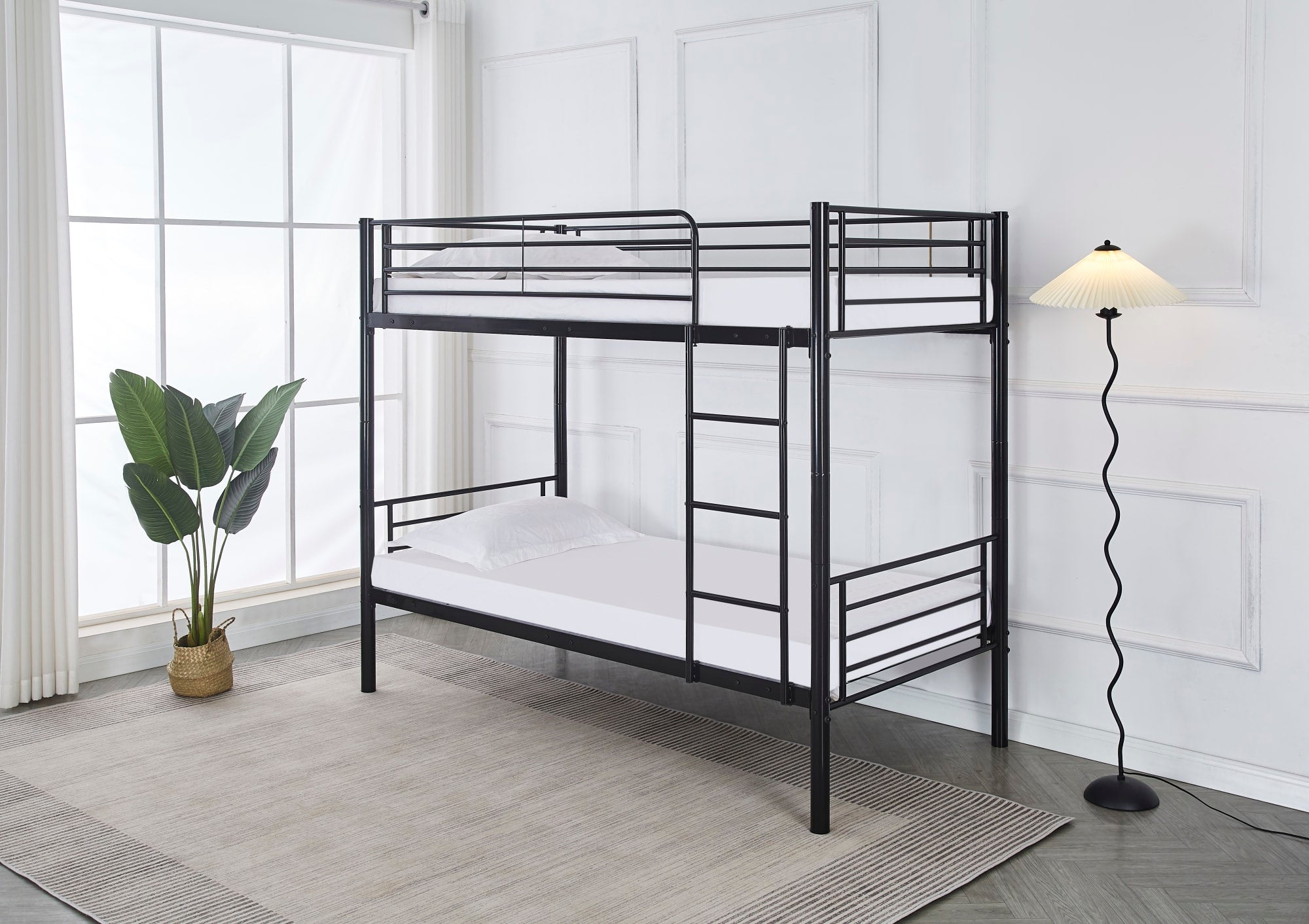 Pack : Lit superposé + Matelas compris Séparable métal LUNA 1+1 90x190 cm sommier inclus