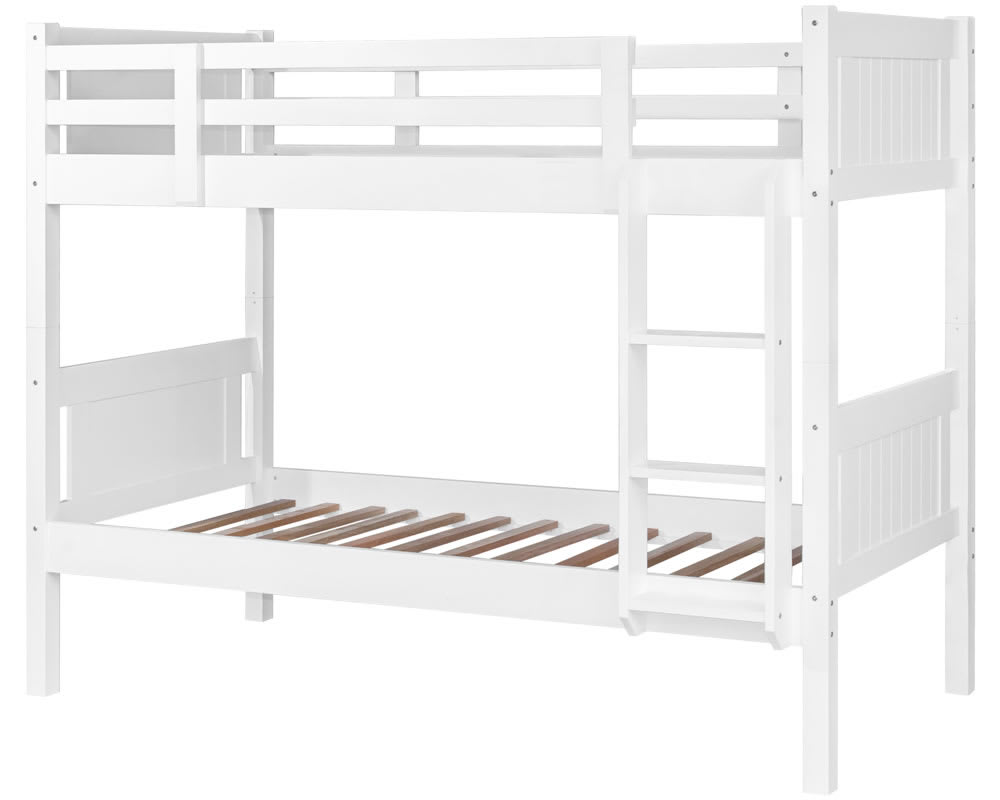 LIT BATNA EN BOIS BLANC 1+1 90X190cm