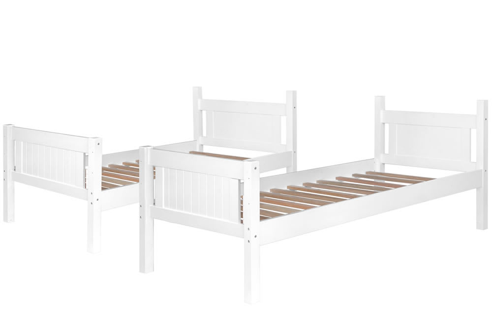 LIT BATNA EN BOIS BLANC 1+1 90X190cm