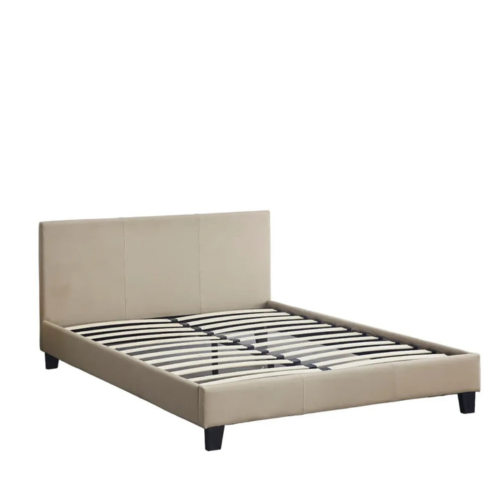 Lit 2 places 140x190 cm MELBOURNE simili cuir avec sommier intégré