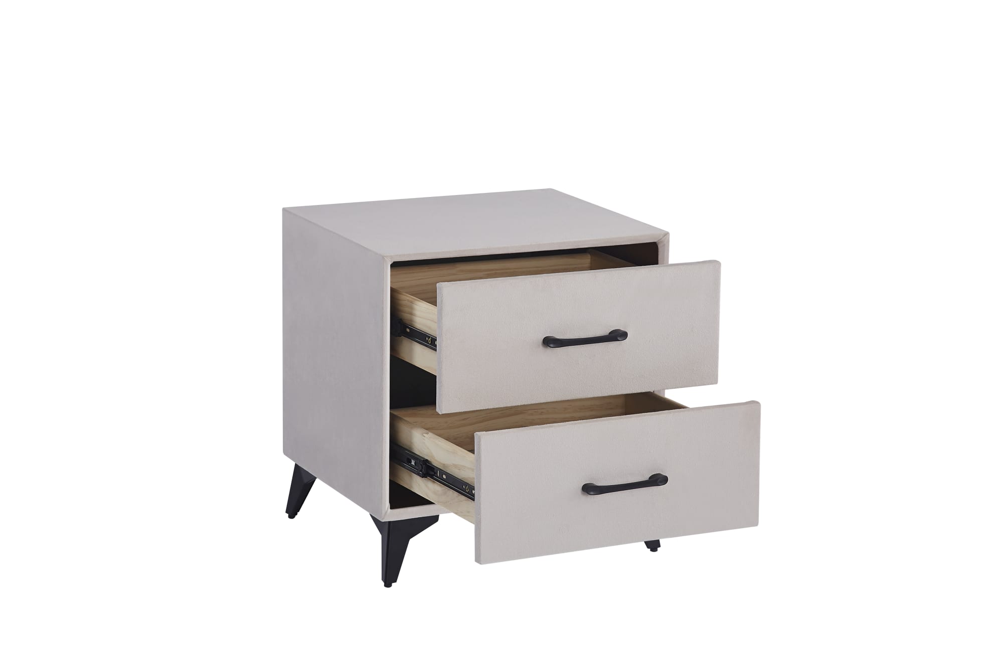 CHEVET NOBEL VELOURS BEIGE 38X45X48cm