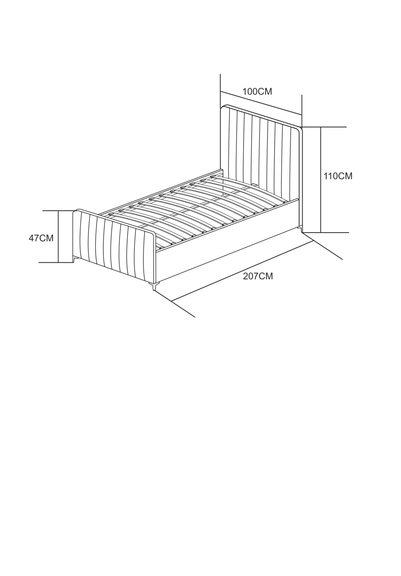 LIT FAYE CAPITONNE EN LIGNE VELOURS BEIGE 90x190 cm